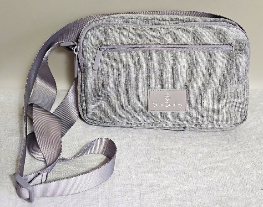 Vera Bradley Medium Heather Gray ReActive Essential Belt Bag Travel Crossbody